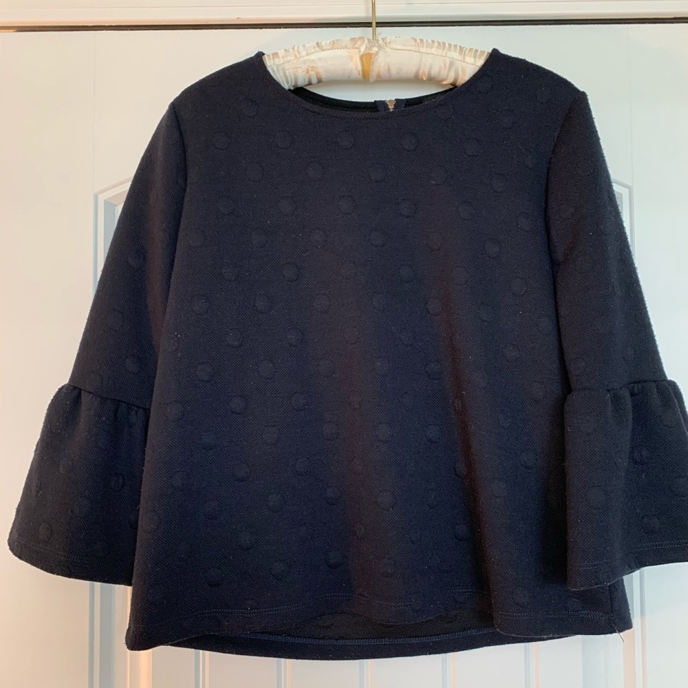 Navy Polka Dot 3/4 Sleeve Blouse